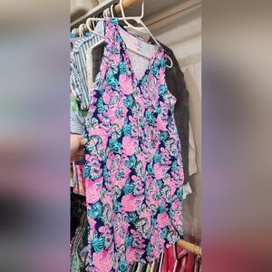 Lilly Pulitzer Pink and Blue Floral Swim Cover